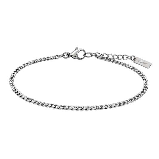 Polished Stainless Steel Slim Chain Bracelet | Pollyngrey