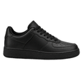 Premium Leather Low-Top Trainers – Jet Black | Pollyngrey