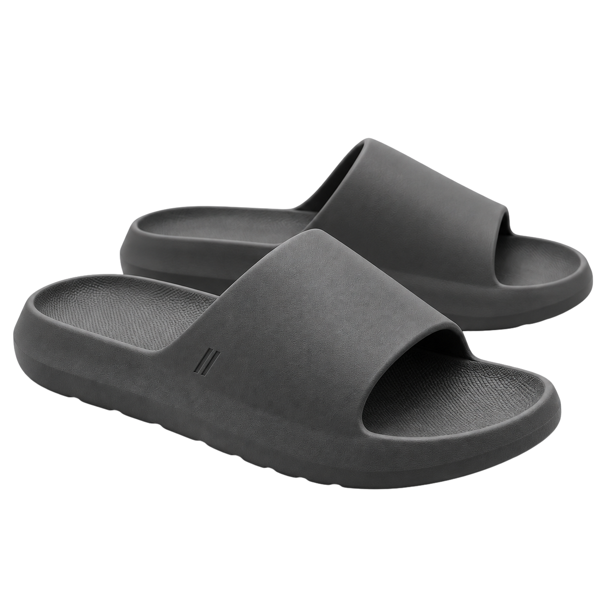 Modern Cushioned Slide Sandals – Charcoal Grey | Pollyngrey