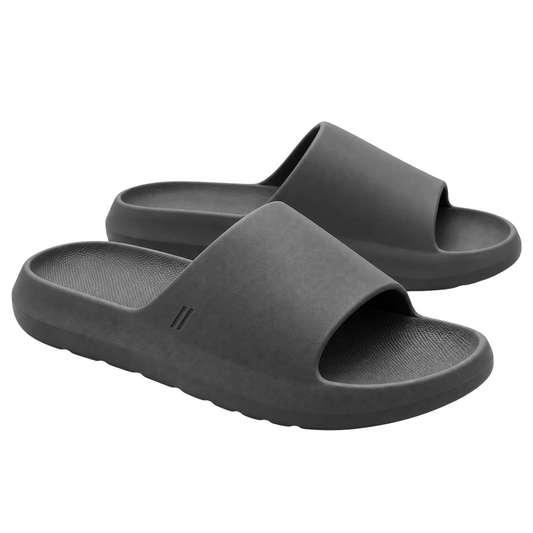 Modern Cushioned Slide Sandals – Charcoal Grey | Pollyngrey