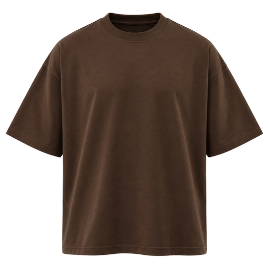 Premium Heavyweight Oversized T-Shirt – Chocolate Brown | Pollyngrey