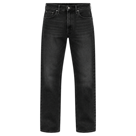 Premium Straight-Leg Denim Jeans – Washed Black | Pollyngrey