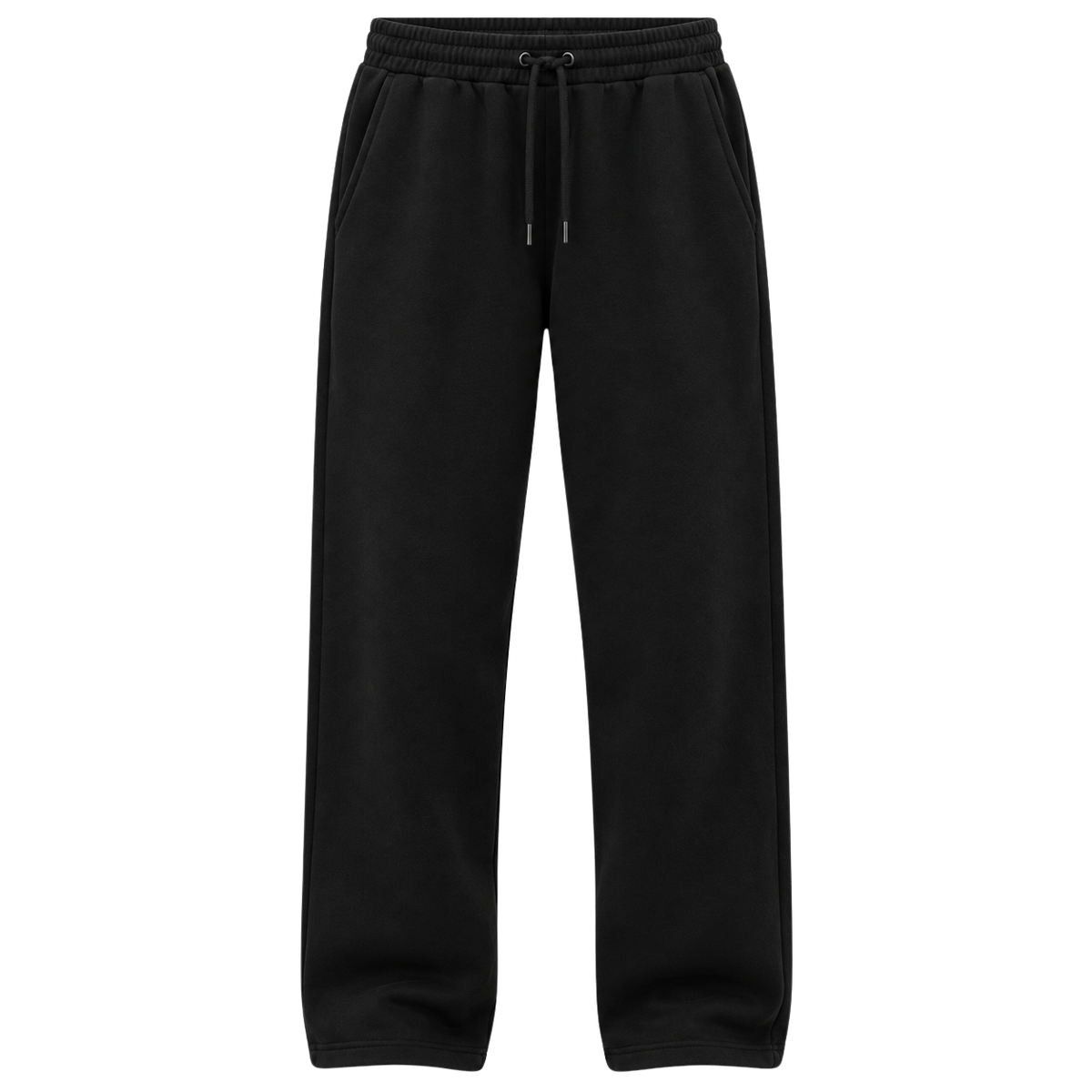 Premium Cotton Relaxed Sweatpants – Jet Black | Pollyngrey
